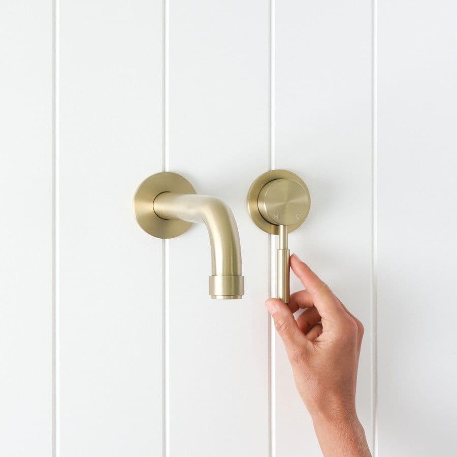 Melbourne Wall Spout + Mixer Warm Brushed Nickel