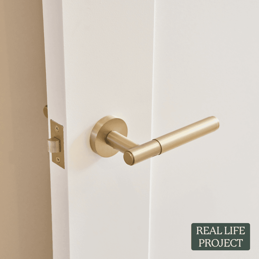 Melbourne Door Handle Warm Brushed Nickel