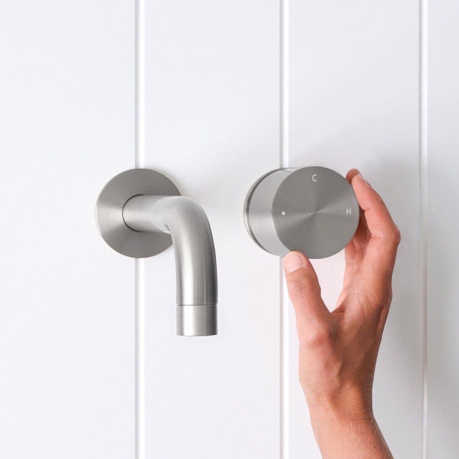 Sydney Wall Spout + Progressive Mixer Stainless Steel