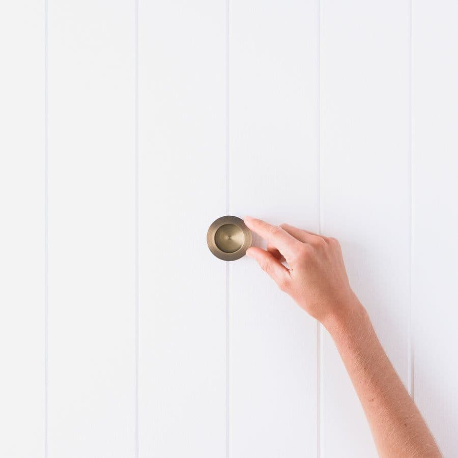 Flush Pull Round Antique Brass