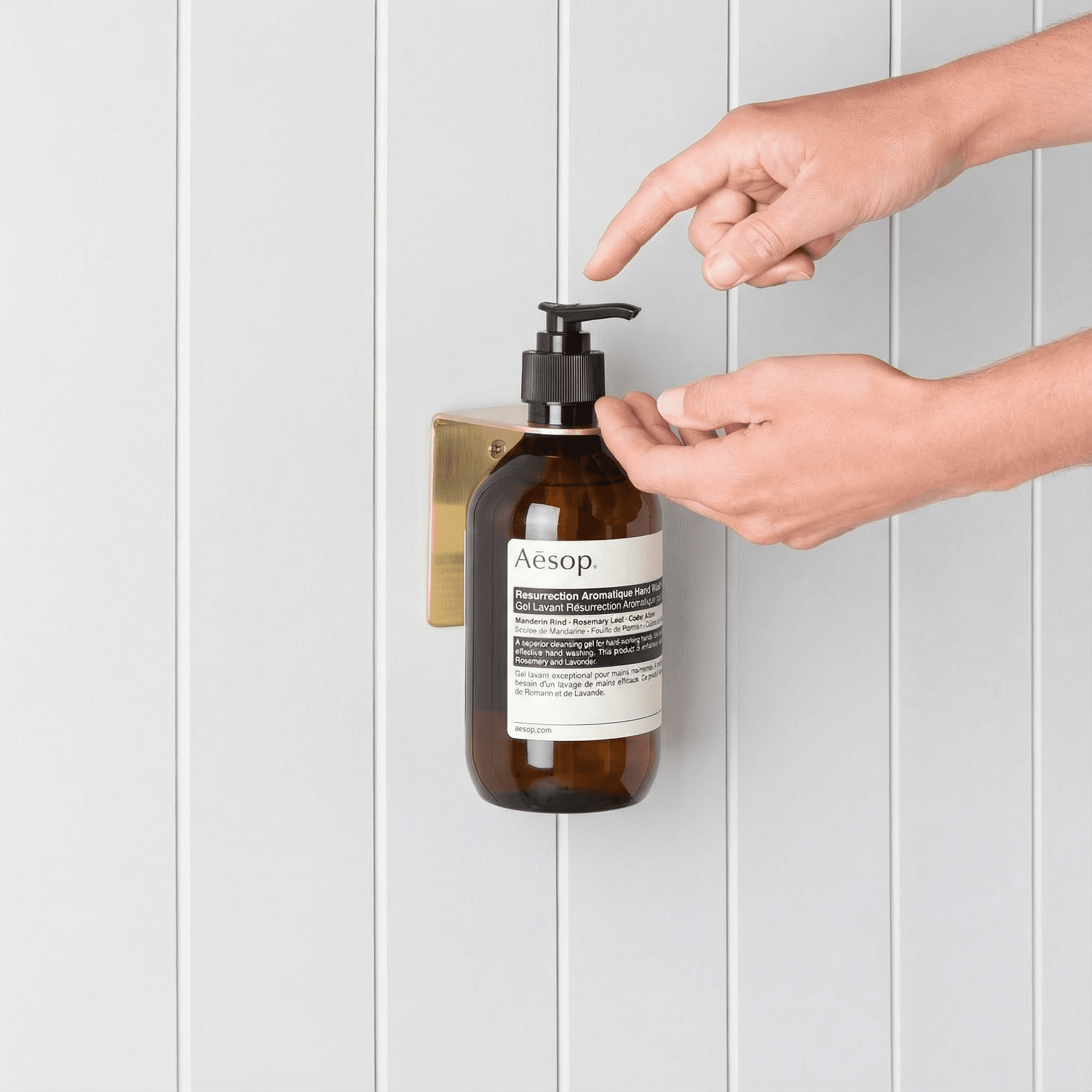 Soap Bottle Holder Brushed Brass