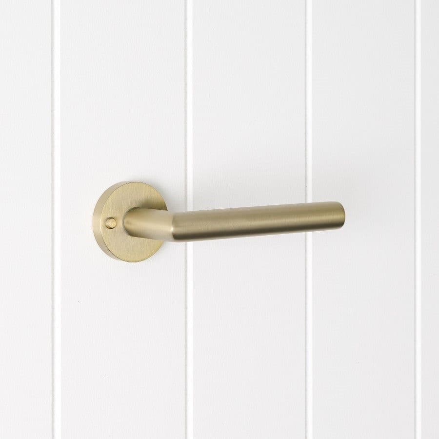 Sydney Door Handle with Lock Warm Brushed Nickel
