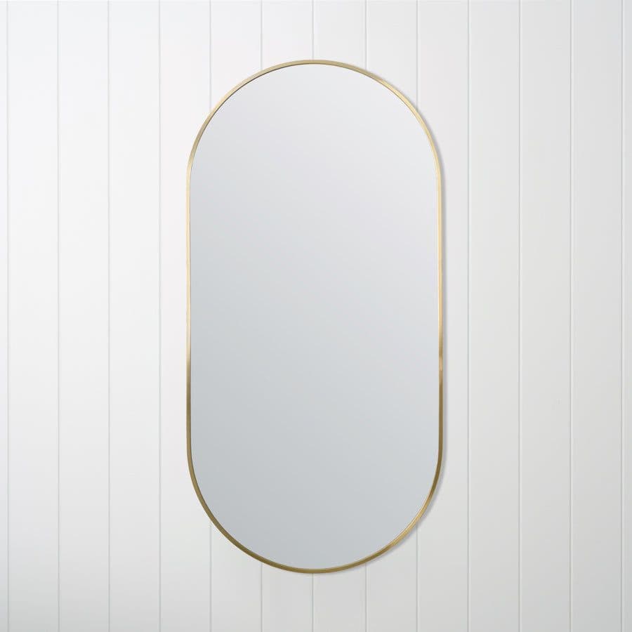 Oval Mirror Brushed Brass