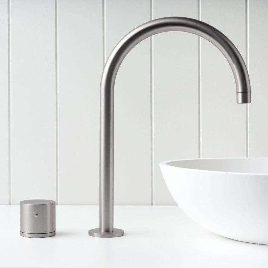 Sydney Basin Spout + Benchtop Progressive Mixer Stainless Steel