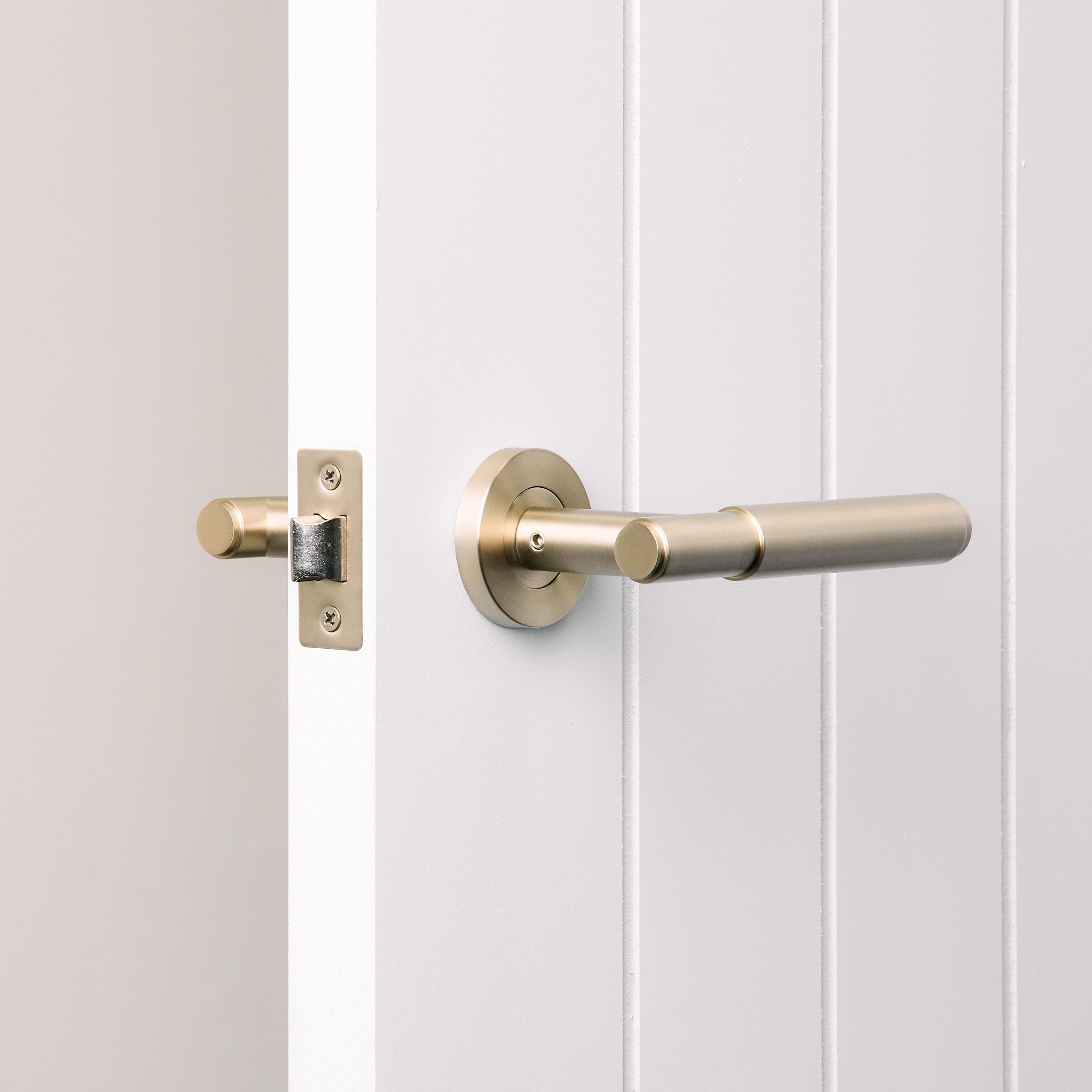 Melbourne Door Handle Warm Brushed Nickel