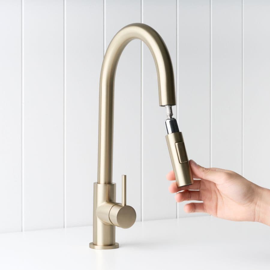 Sydney Dual Function Pullout Kitchen Mixer Warm Brushed Nickel
