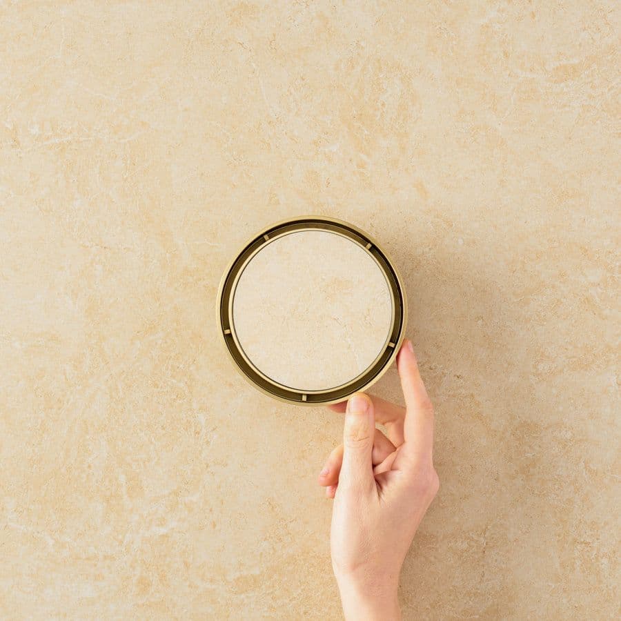 Round Tile Insert Floor Waste Brushed Brass