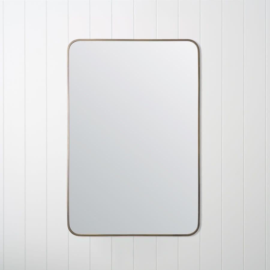 Rectangular Mirror Antique Brass