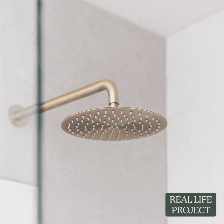 Wall Shower Arm and Head Warm Brushed Nickel 250mm