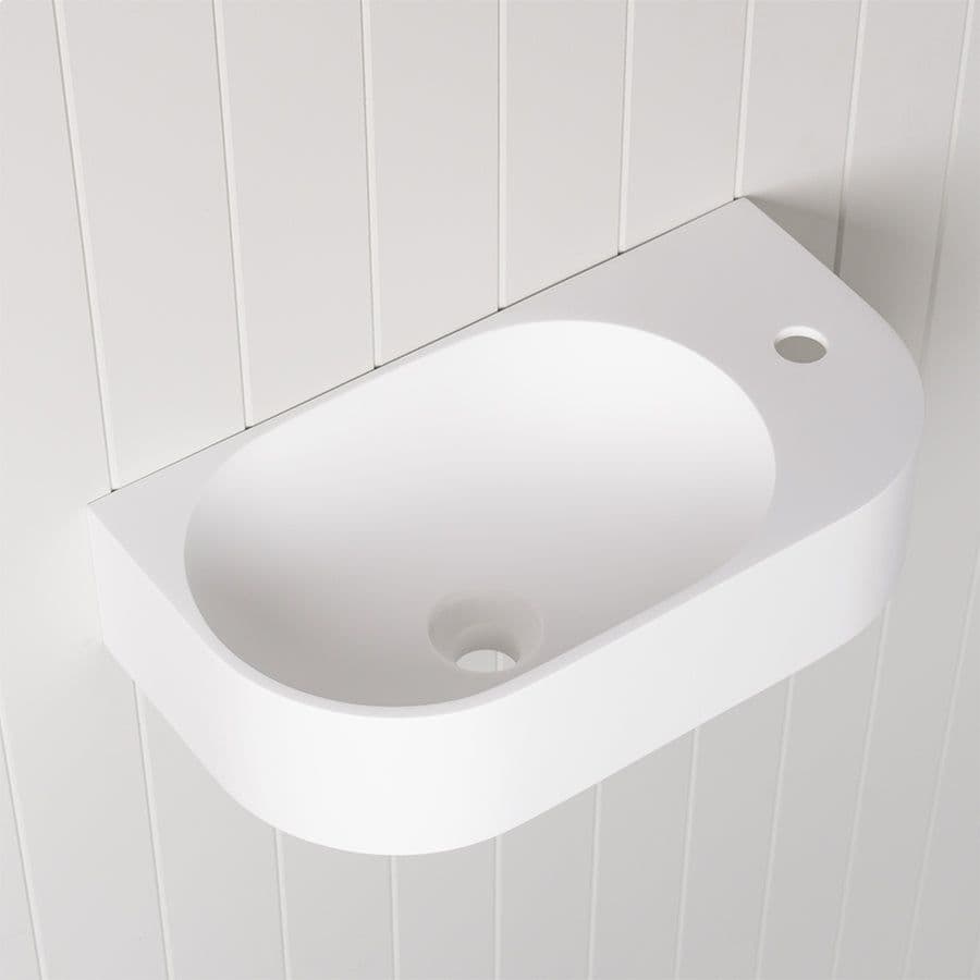 Wall Hung White Basin with Tap Hole
