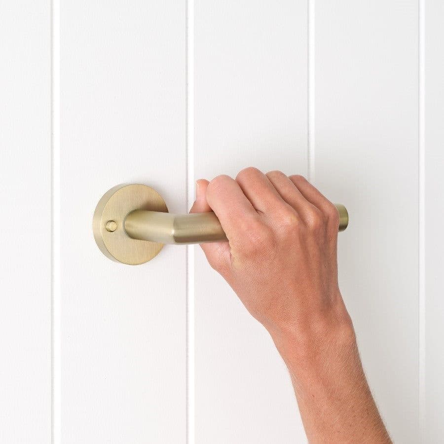 Sydney Door Handle with Lock Warm Brushed Nickel