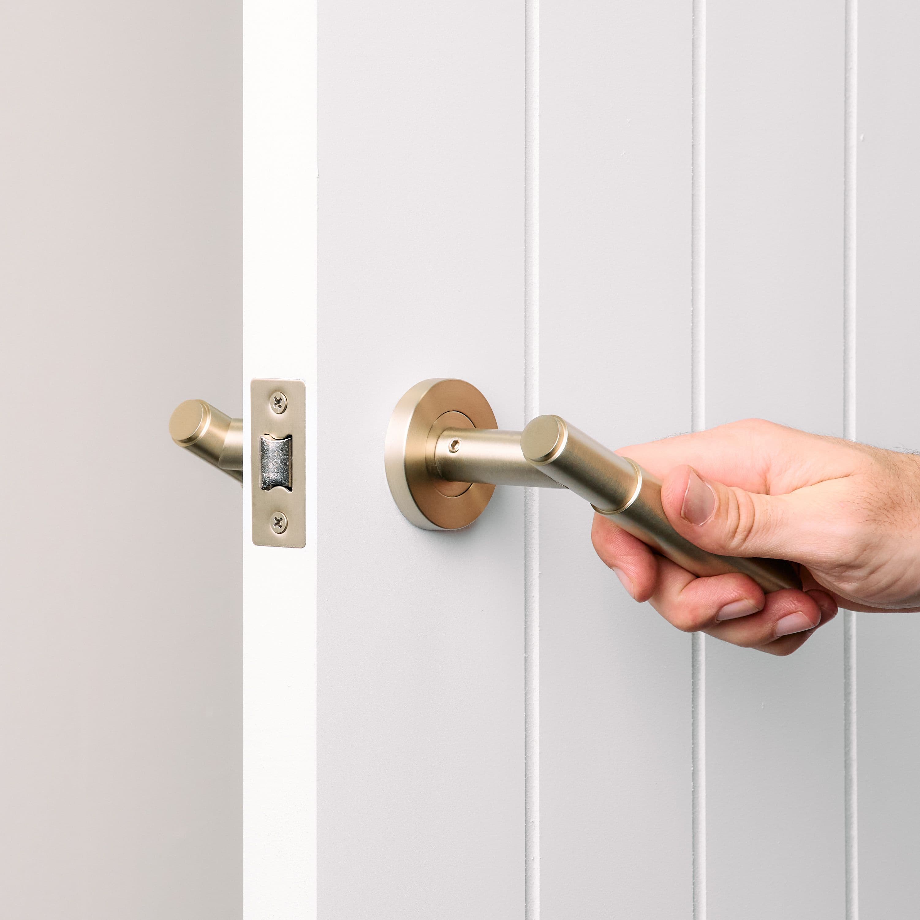 Melbourne Door Handle Warm Brushed Nickel