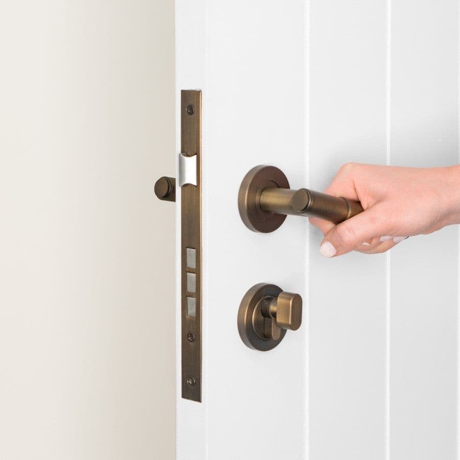 Front Door Lock Set Antique Brass