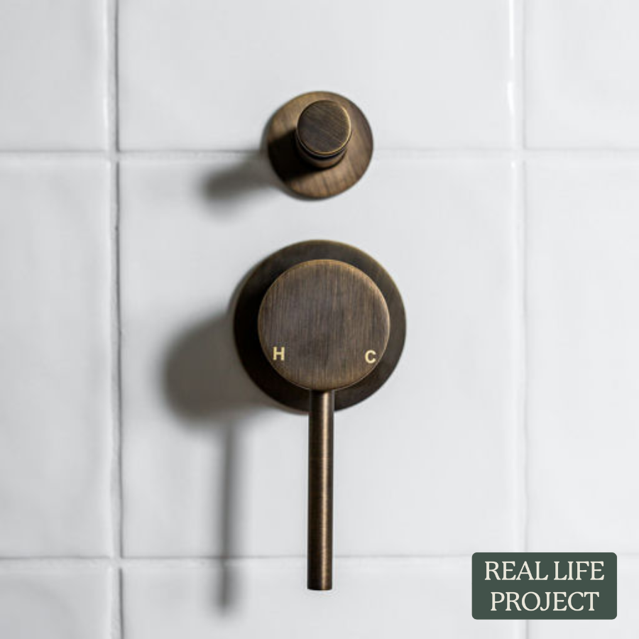 Sydney Shower Diverter and Mixer Antique Brass