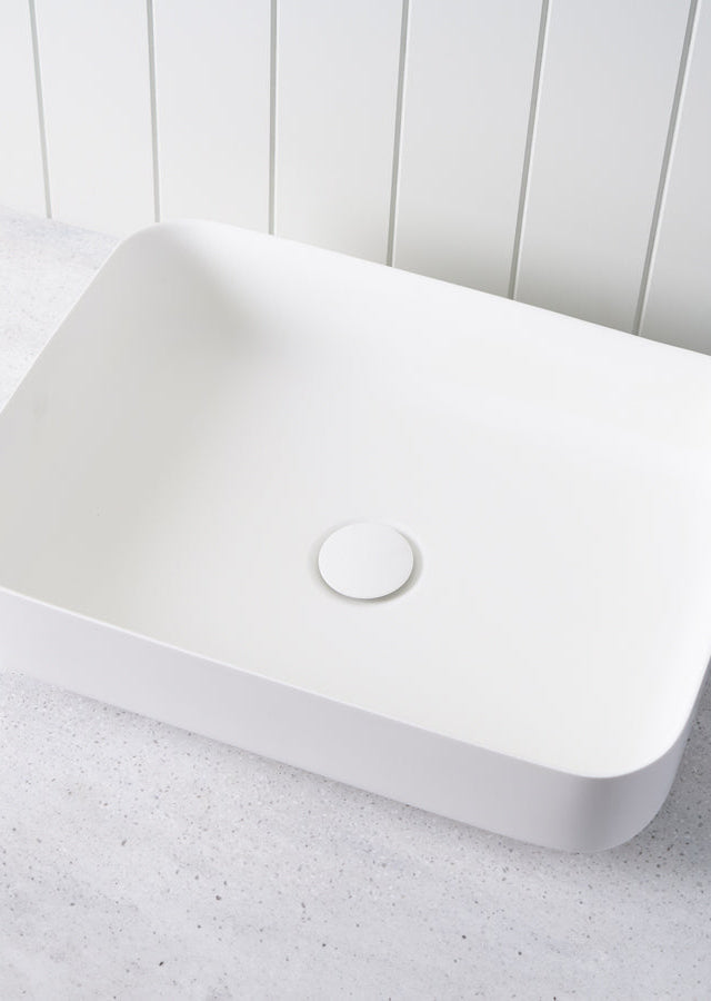 Above Counter Rectangle Basin Matte White