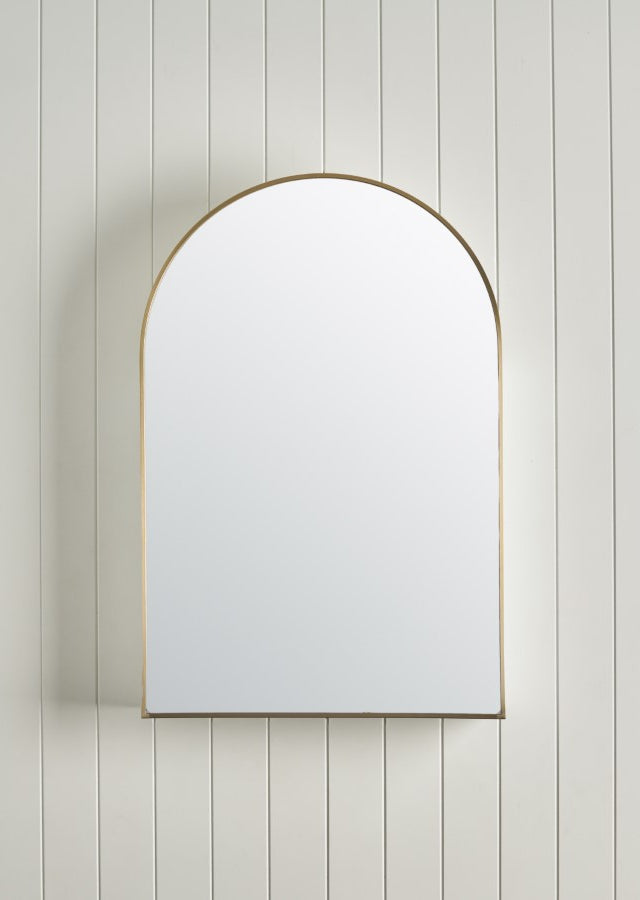 Arch Mirror Cabinet Brushed Brass