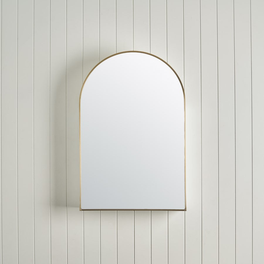 Arch Mirror Cabinet Brushed Brass