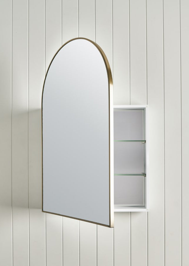 Arch Mirror Cabinet Brushed Brass