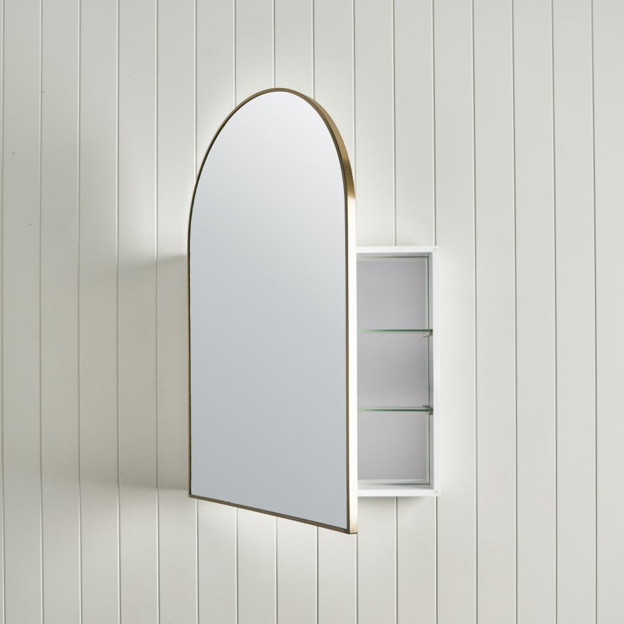 Arch Mirror Cabinet Brushed Brass