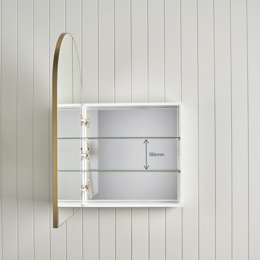 Arch Mirror Cabinet Brushed Brass