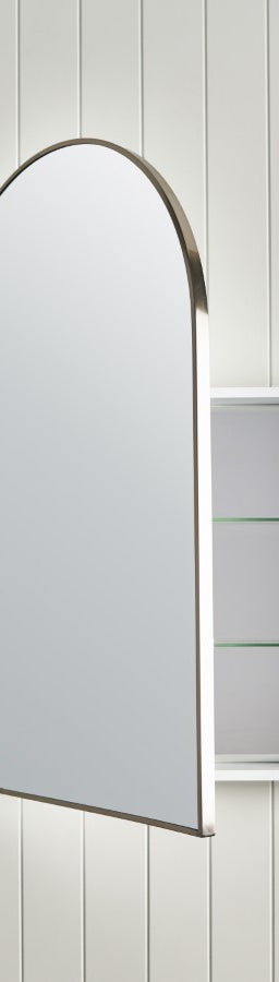 Arch Mirror Cabinet Warm Brushed Nickel