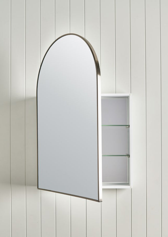 Arch Mirror Cabinet Warm Brushed Nickel