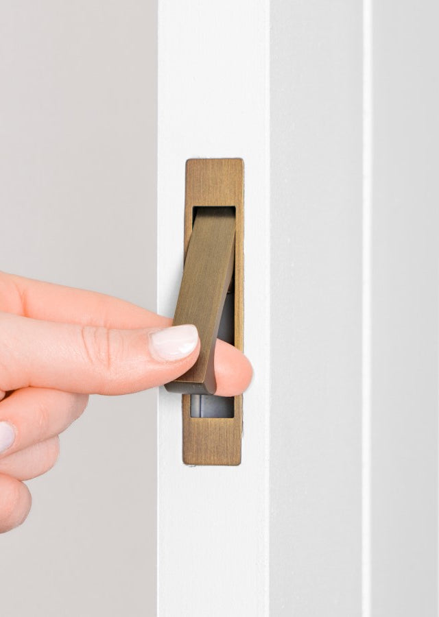 Concealed Hook Pull Handle Antique Brass