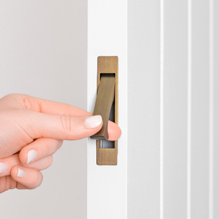 Concealed Hook Pull Handle Antique Brass