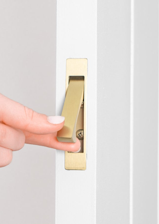 Concealed Hook Pull Handle Brushed Brass