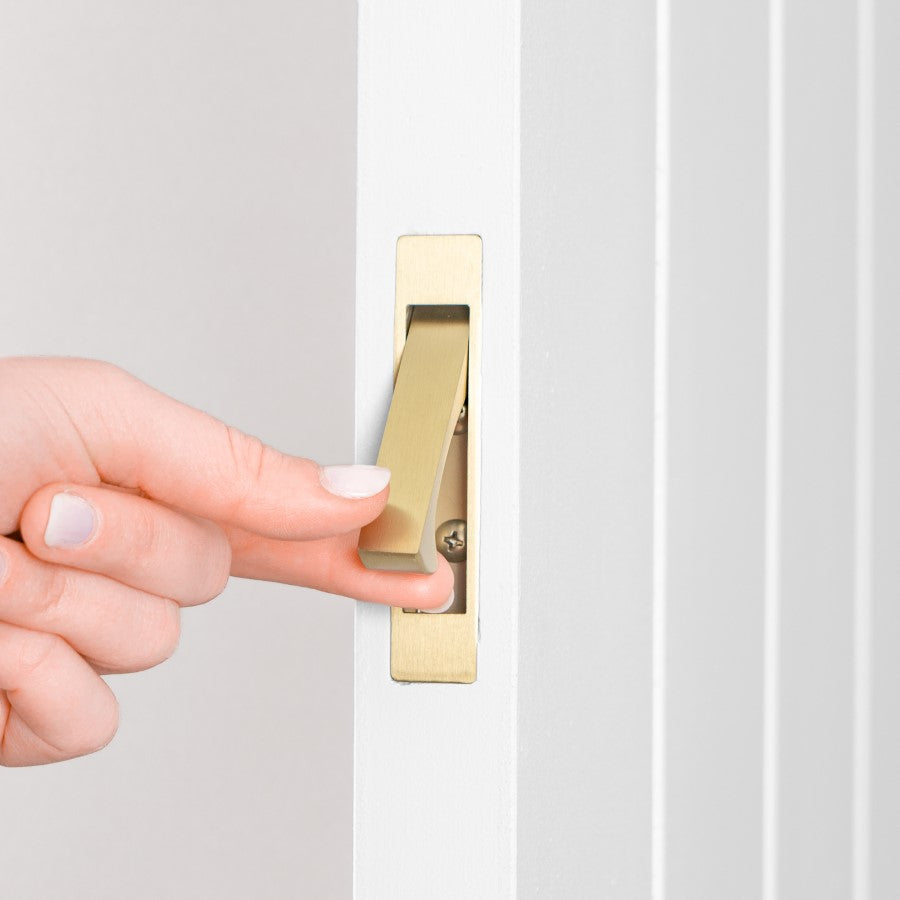 Concealed Hook Pull Handle Brushed Brass