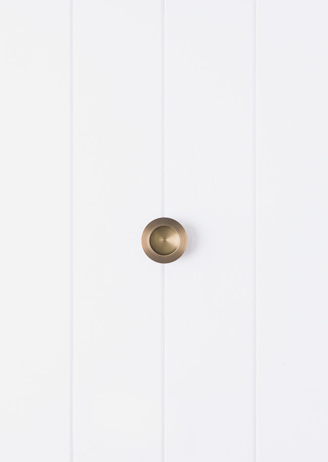 Flush Pull Round Antique Brass