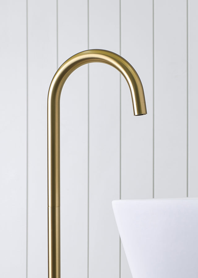 Freestanding Bath Spout Brushed Brass