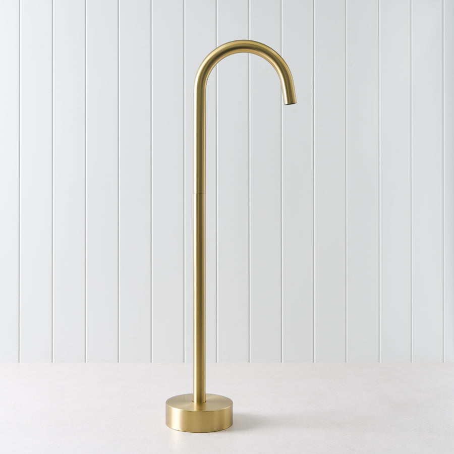 Freestanding Bath Spout Brushed Brass