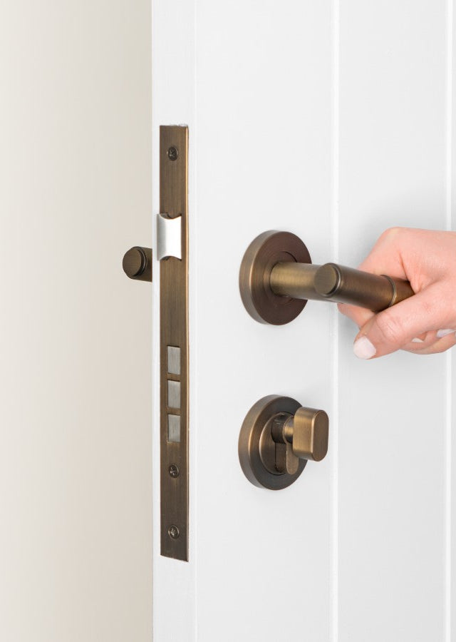 Front Door Lock Set Antique Brass