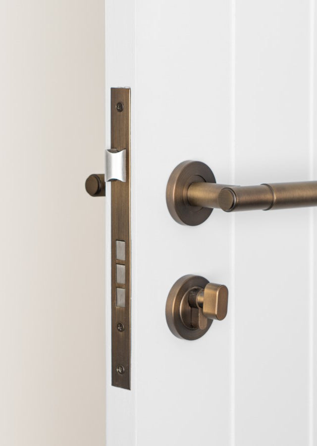 Front Door Lock Set Antique Brass