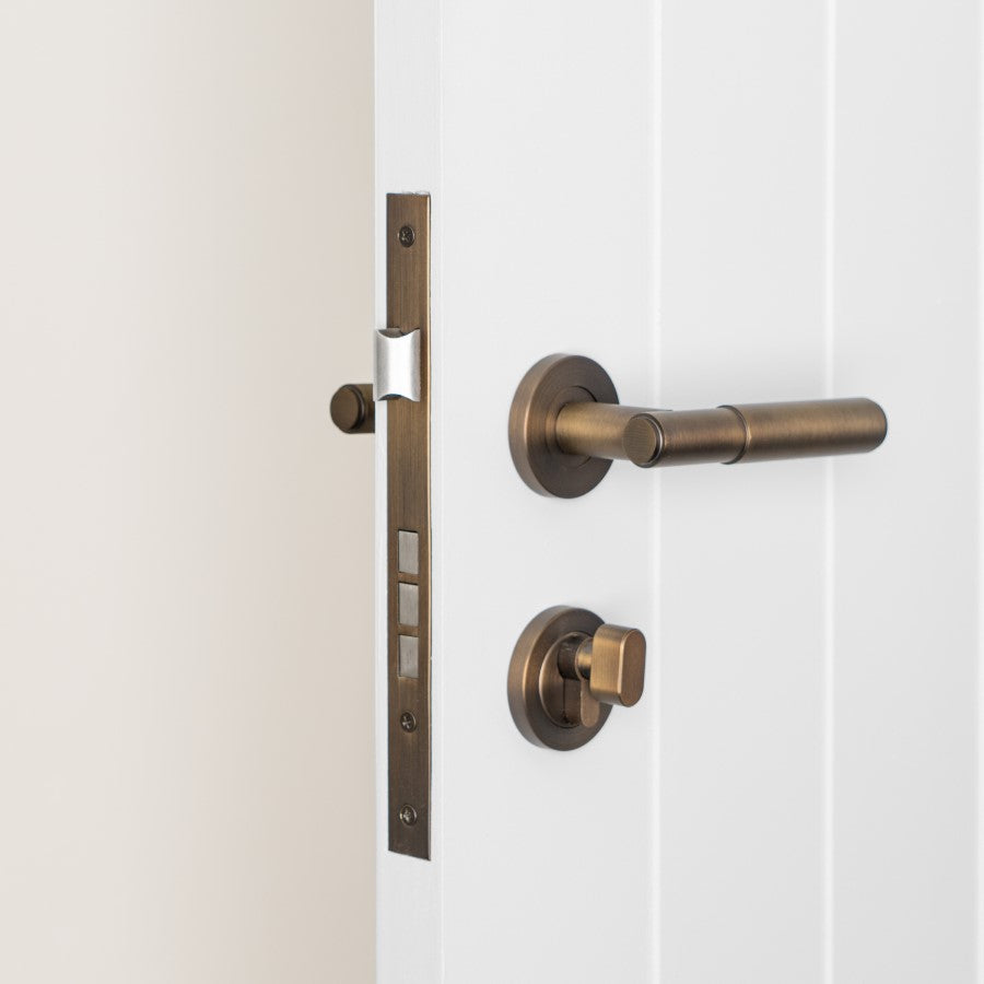 Front Door Lock Set Antique Brass