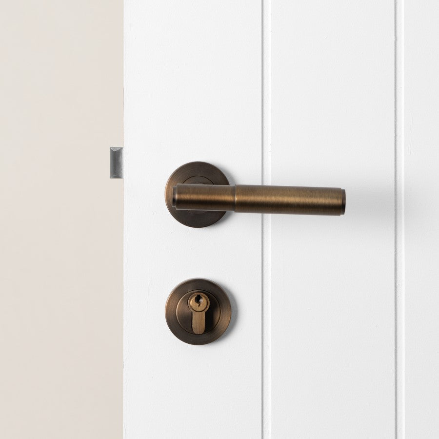 Front Door Lock Set Antique Brass