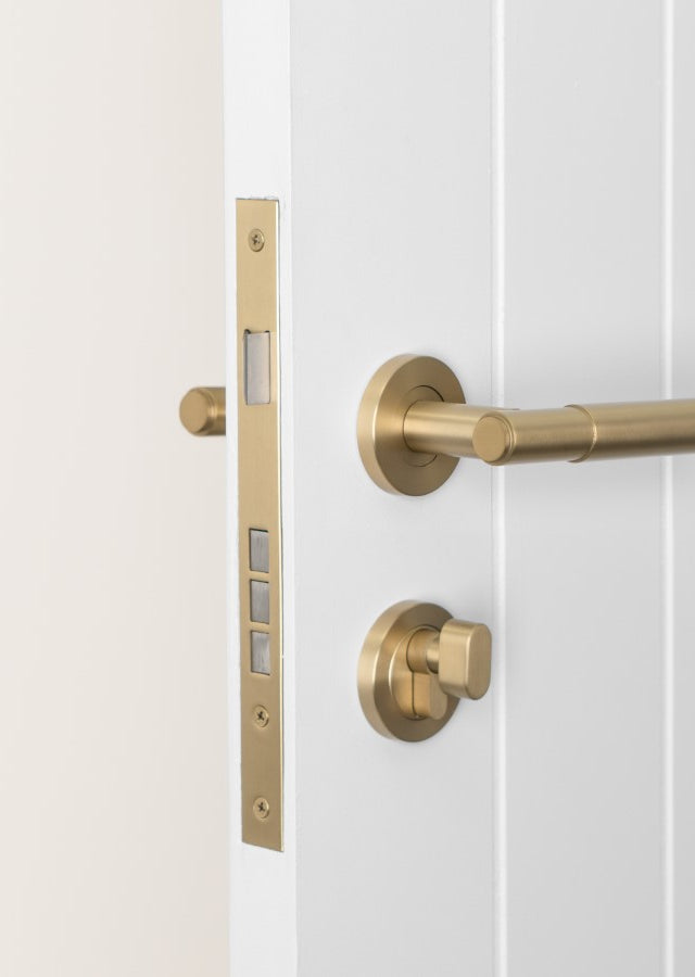 Front Door Lock Set Brushed Brass