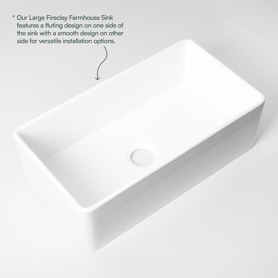 Large Farmhouse Fireclay Sink
