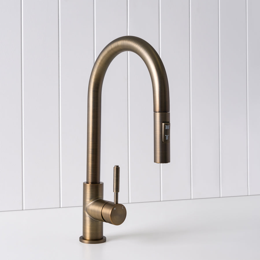 Melbourne Dual Function Kitchen Mixer Antique Brass