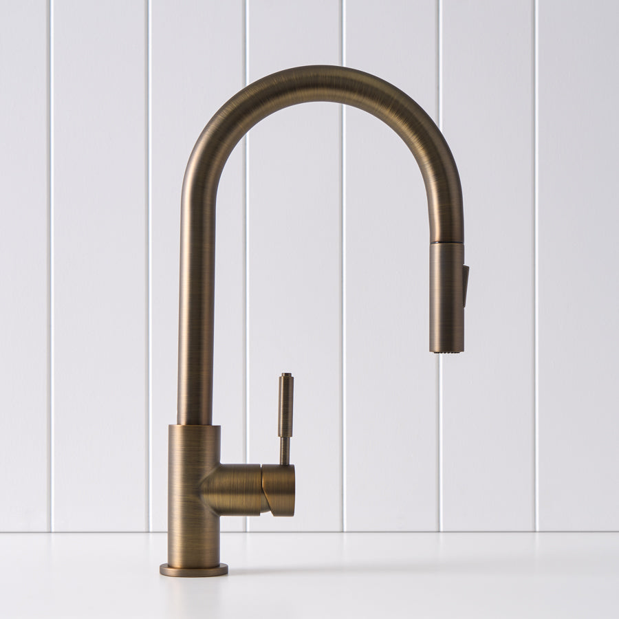 Melbourne Dual Function Kitchen Mixer Antique Brass