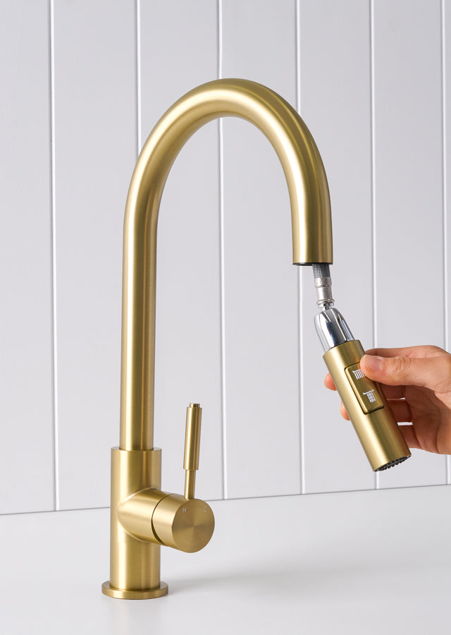 Melbourne Dual Function Kitchen Mixer Brushed Brass