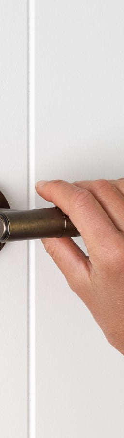 Melbourne Door Handle with Lock Antique Brass