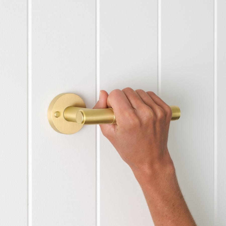 Melbourne Door Handle with Lock Brushed Brass