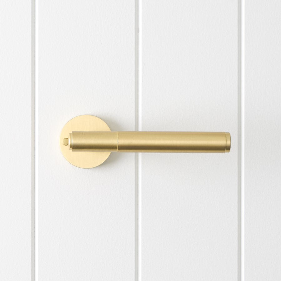 Melbourne Door Handle with Lock Brushed Brass