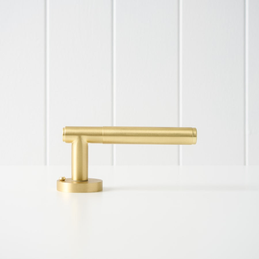 Melbourne Door Handle with Lock Brushed Brass