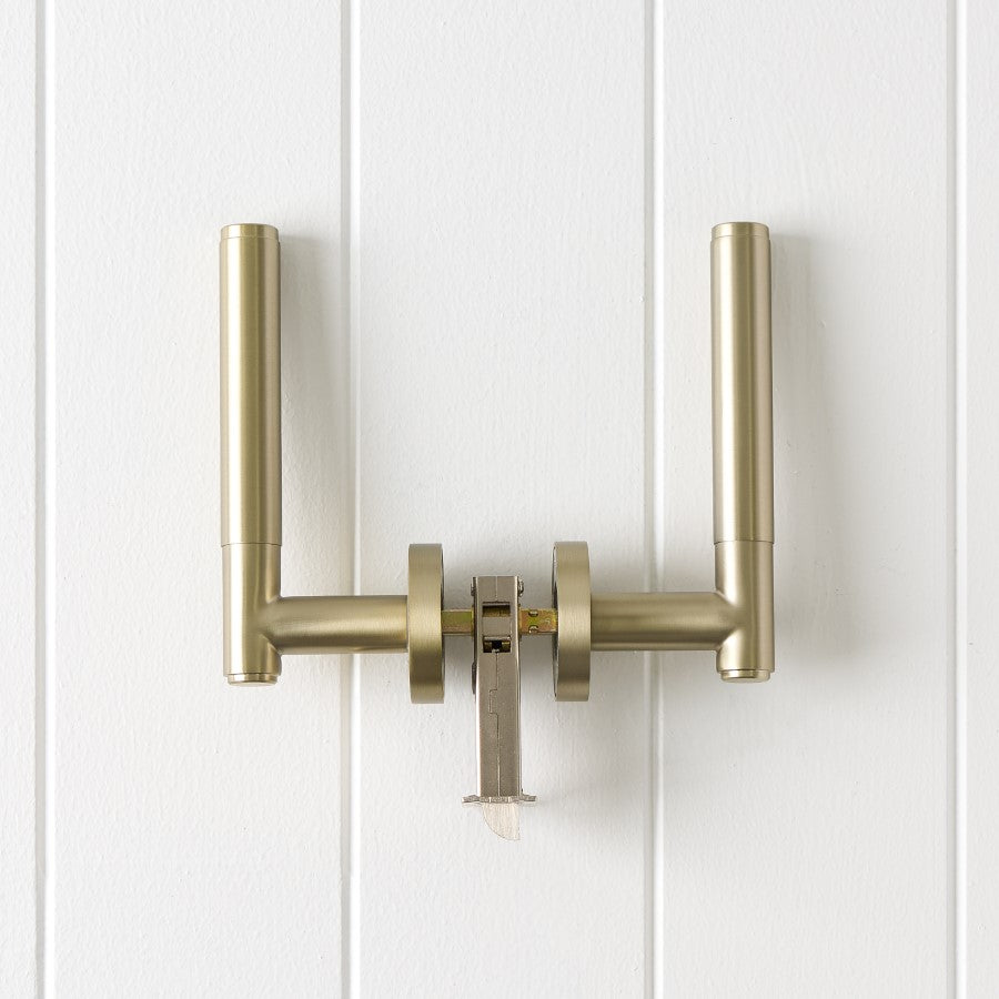 Melbourne Door Handle Warm Brushed Nickel