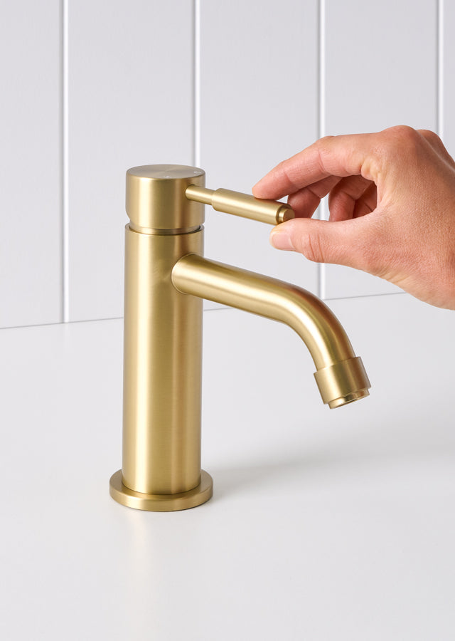 Melbourne Short Basin Mixer Brushed Brass