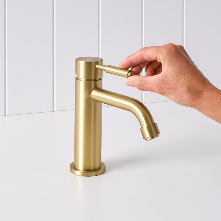 Melbourne Short Basin Mixer Brushed Brass