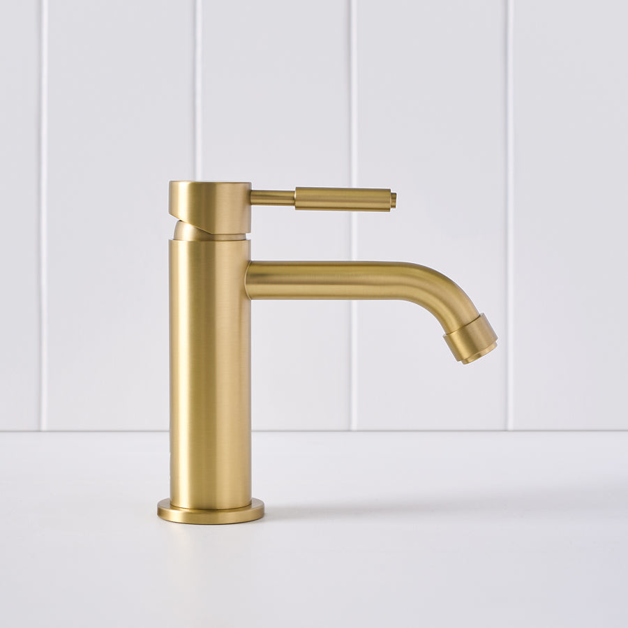 Melbourne Short Basin Mixer Brushed Brass